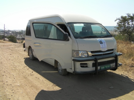 The Toyota Quantum 'Immunobus' used by Mobile Team One for Kunene Namibia National Immunisation Days 2011 Round One